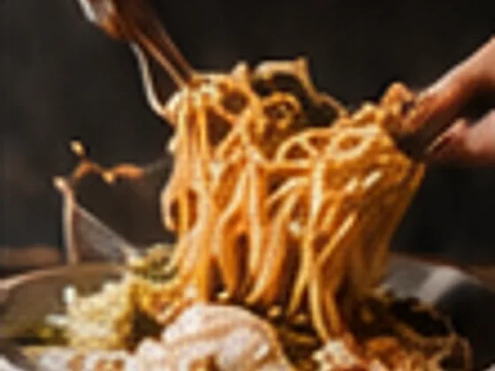 Reference placeholder showing abura soba being mixed